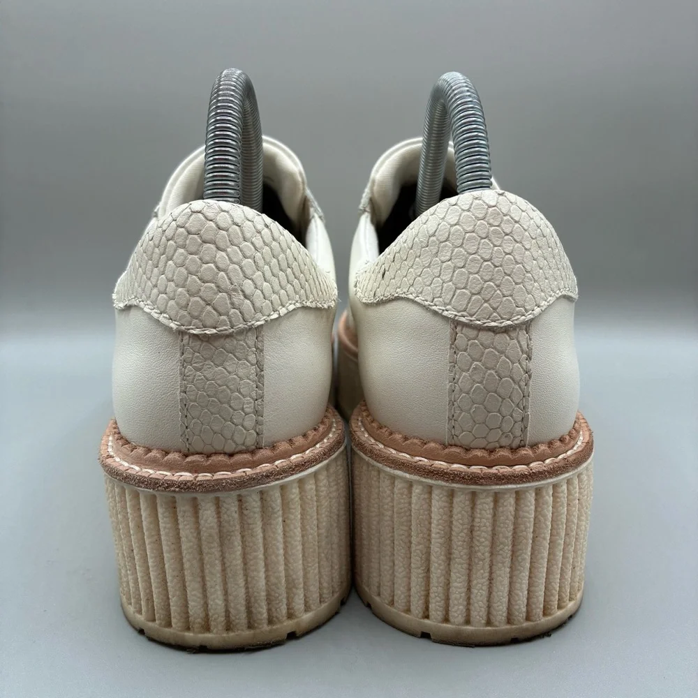 Dolce Vita Tiger Platform Sneakers Women’s 8.5 White Leather Lace Up
